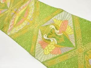 菱取蝶鶴紋織出し袋帯